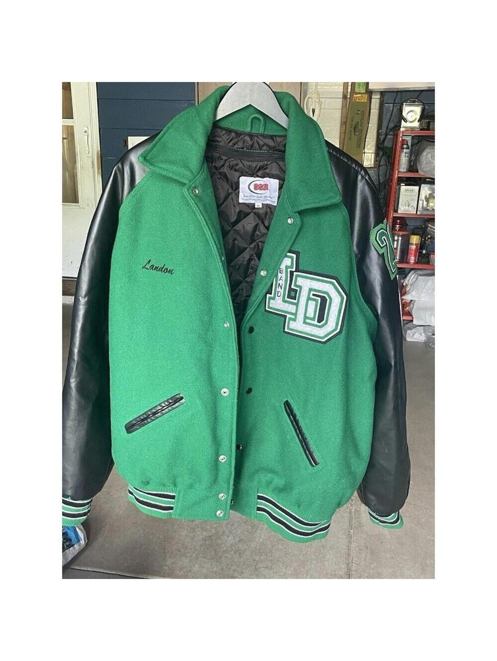 Vintage Ssr Varsity Jacket Xl Band Green Men's Snap